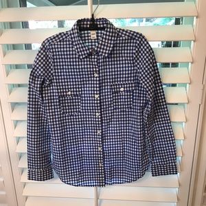 Old Navy. Royal Blue/White Check Blouse